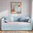 Upholstered Daybed With Trundle And Wood Slat-1870618489