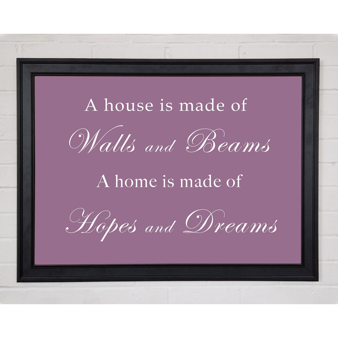 Home Quote Walls N Beams Hopes N Dreams Dusty Pink Gerahmter Druck 10824