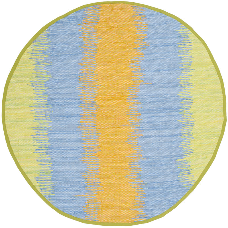 Paynter Hand Woven Cotton Striped Rug, Round 6'