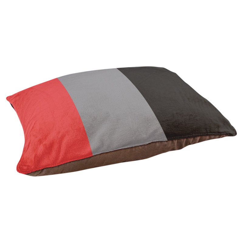 Coussin pour chien hockey Las Vegas, Moyen (H 14 po x l 40 po x P 30 po), Rouge / gris mat / noir