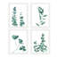 «Vibrant Teal Forest Plant», ensemble de 4 impressions florales encadrées sur papier, 4 pièces-93012251-93012252