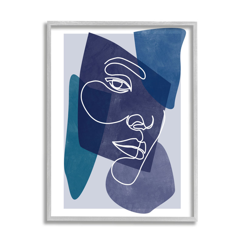 Doodle «Bold Blue» par Birch & Ink, L 11 po x H 14 po, Estampe numérique Farmhouse