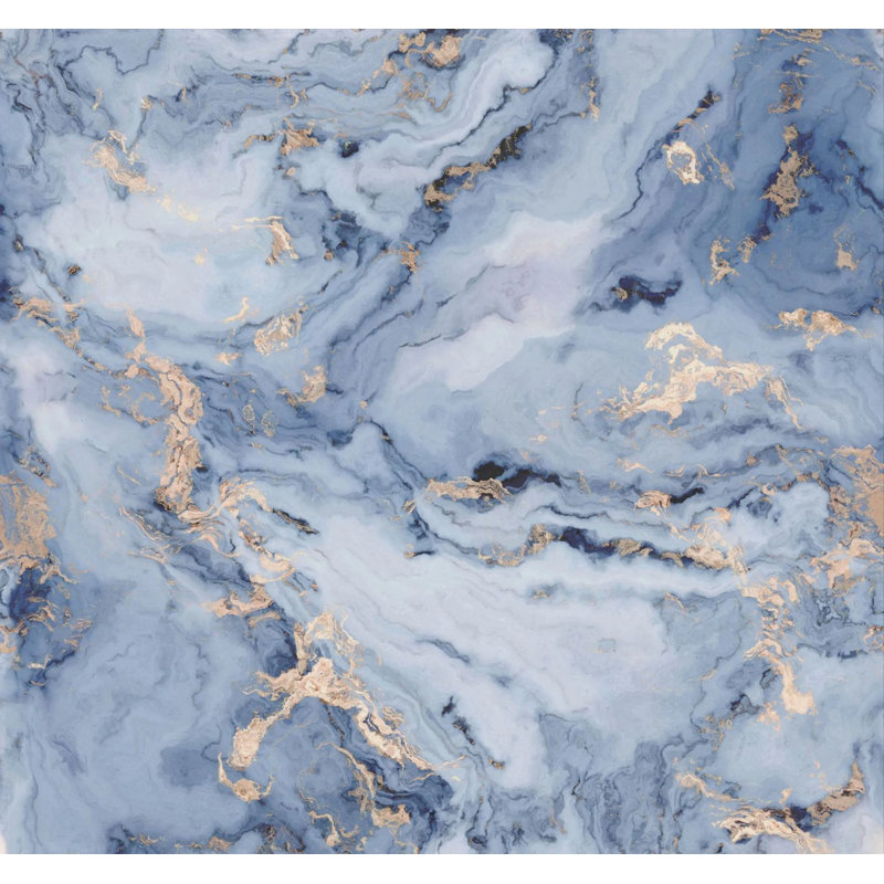 Superfresco Easy Gilded Stone Navy Gold Print To Order Fixed Size 2.8m x 3m Mural