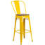 Tabouret de bar ou de comptoir en métal Marian avec dossier et siège en bois Marian-2101696429-2101696446-2127243145