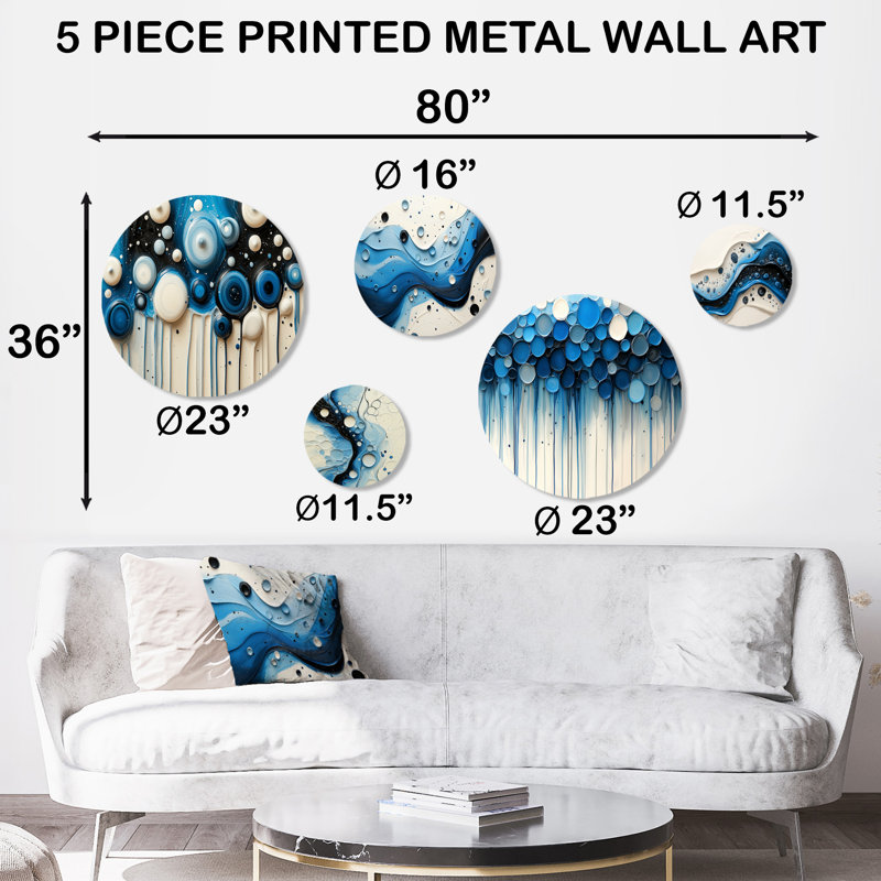 Ensemble d'art mural en métal 5 pièces