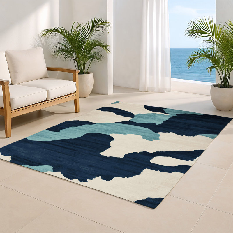 Watercolor Gray Indoor and Outdoor Area Rug, Rectangle 2' x 3'