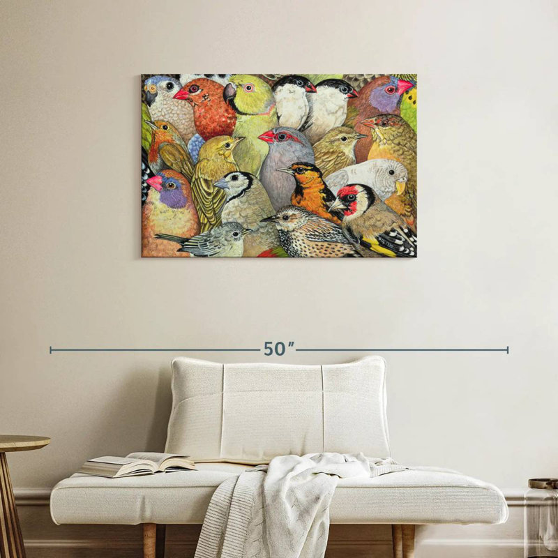 Patchwork Birds, 24" H x 36" W