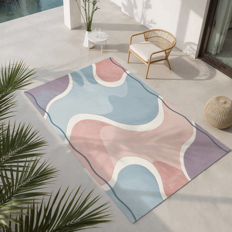 Tapis intérieur et extérieur Iridescent Pools, Rectangle 1 pi 6 po x 2 pi 6 po