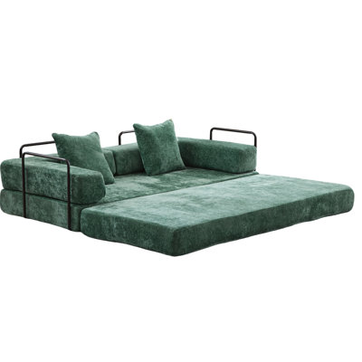Dark 3 Convertible Floor Couch With Pillow Back Support, Armrest, And Memory Foam Filler, For Relaxing Evenings At Home Compression Bed 3 Seats, Foldable Design, Padding, Living Rooms