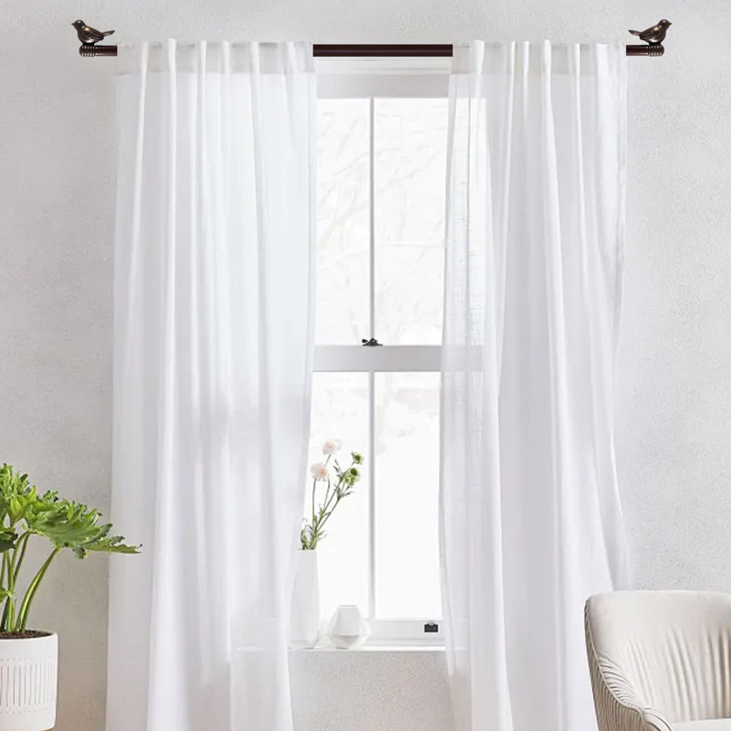 Tringle à rideaux simple réglable Kolb, 84 po à 120 po, Bronze et doré