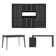 Black Office/Study Combination Set(Including Computer Desk,Writing Desk,Combination Bookcase)