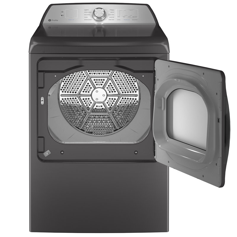 Ge Profile 7.4 Cu. Ft. Capacity Aluminized Alloy Drum Electric Dryer With Sanitize Cycle And Sensor Dry, Gas, Diamond Gray
