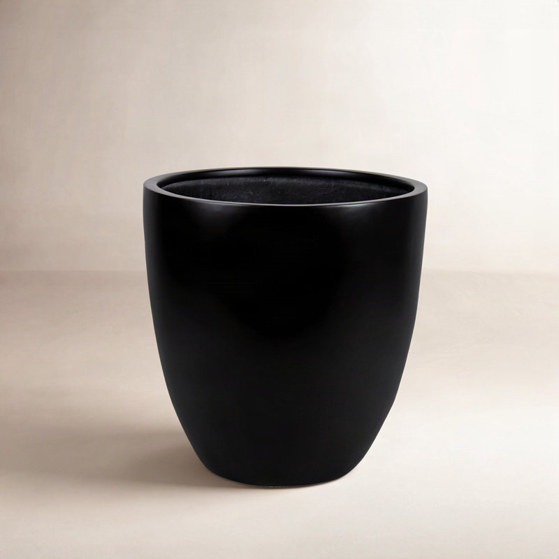 Handmade Pot Planter, Black, 11" H x 11" W x 11" D