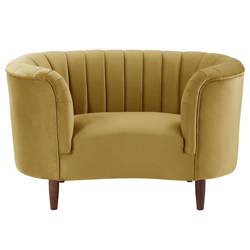 Chaise en velours jaune olive, Olive Yellow