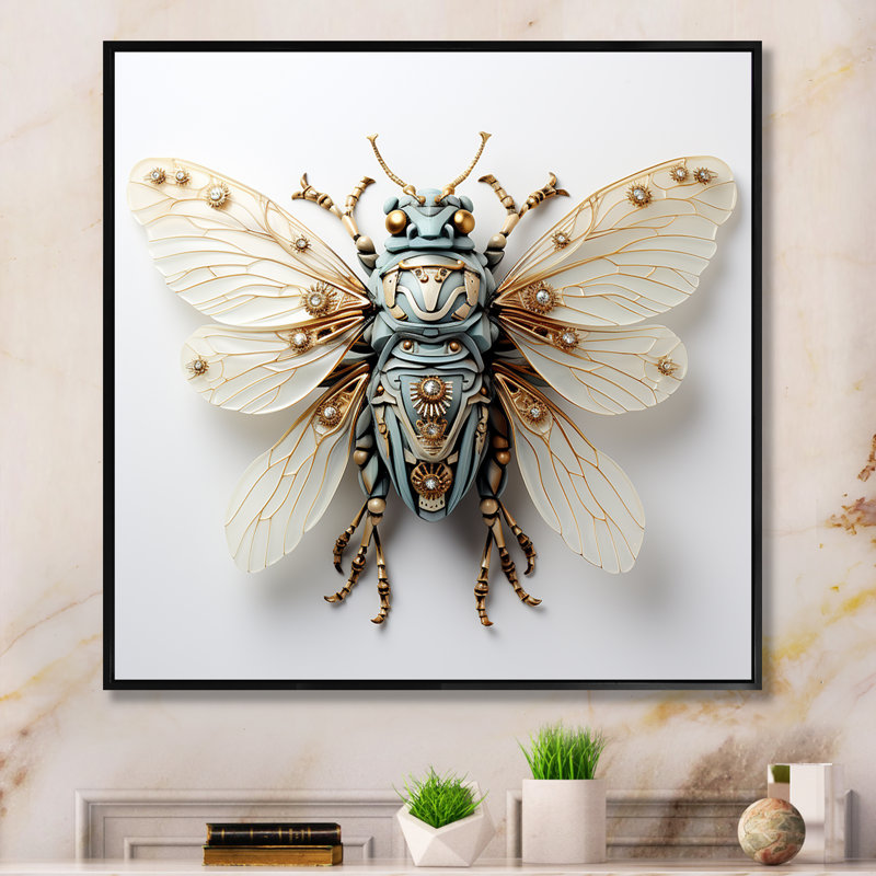 Captivating Moths Insect I - Art mural insectes et insectes, Cadre flottant noir, H 30 po x l 30 po x P 1,5 po