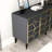 Stylish Console Table, Anthracite & Gold, 100% Melamine Coated Particle Board, Thickness: 0.7 inches | Ideal for Living Room, Entryway & Modern Décor, Durable & Elegant Design-1907587320