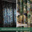 Rideaux floraux pour motif de chambre à coucher, peinture rétro vert foncé, fleurs, rideaux occultant, obscurcissant 84 pouces de long, 2 panneaux