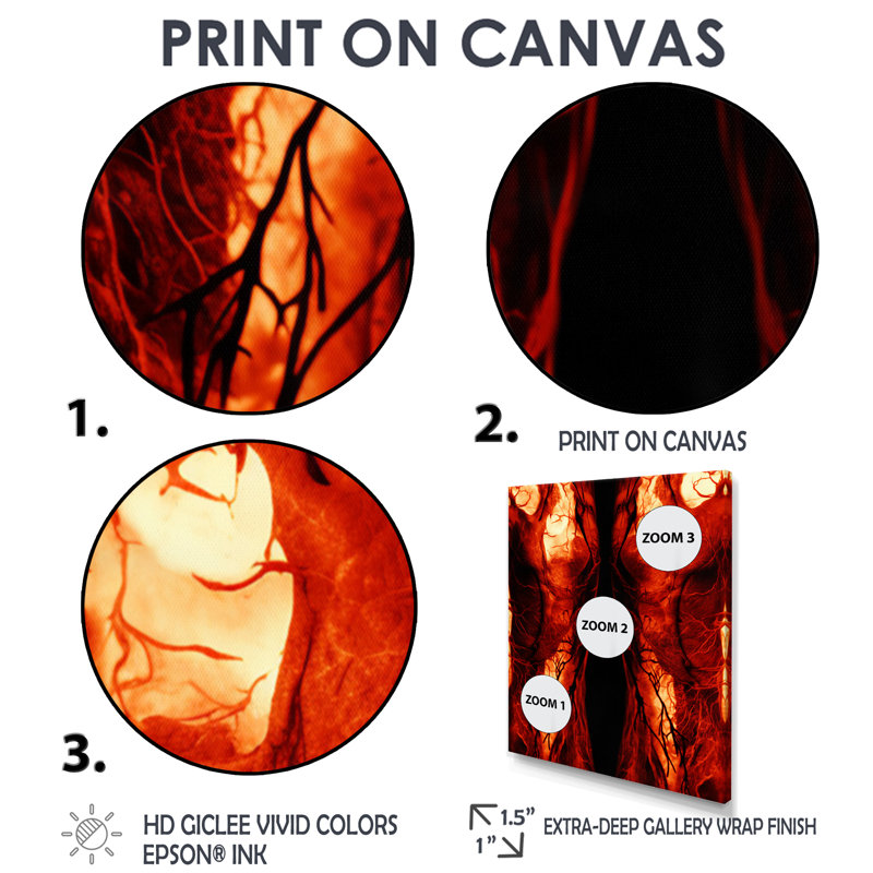 «From The Inside Out» - Lettre abstraite, art mural, Toile avec cadre flottant noir, H 44 po x l 34 po x P 1,5 po