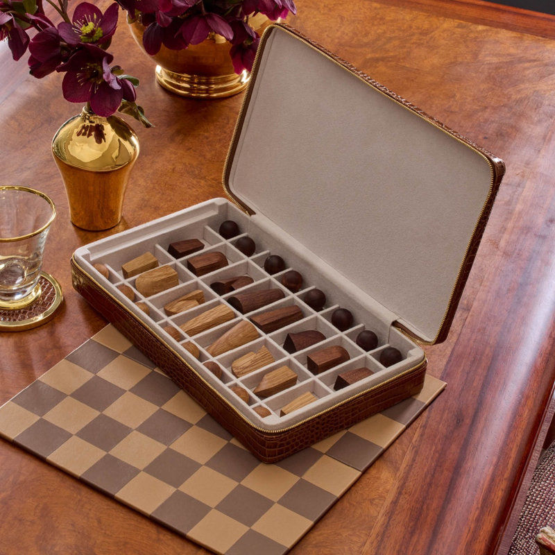 Enzo Travel Chess Set, Fawn, Chestnut