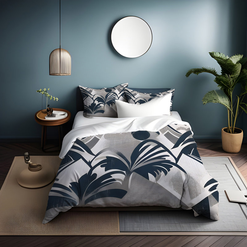 Polyester Abstract Duvet Cover, Twin Duvet Cover + 1 Queen Sham