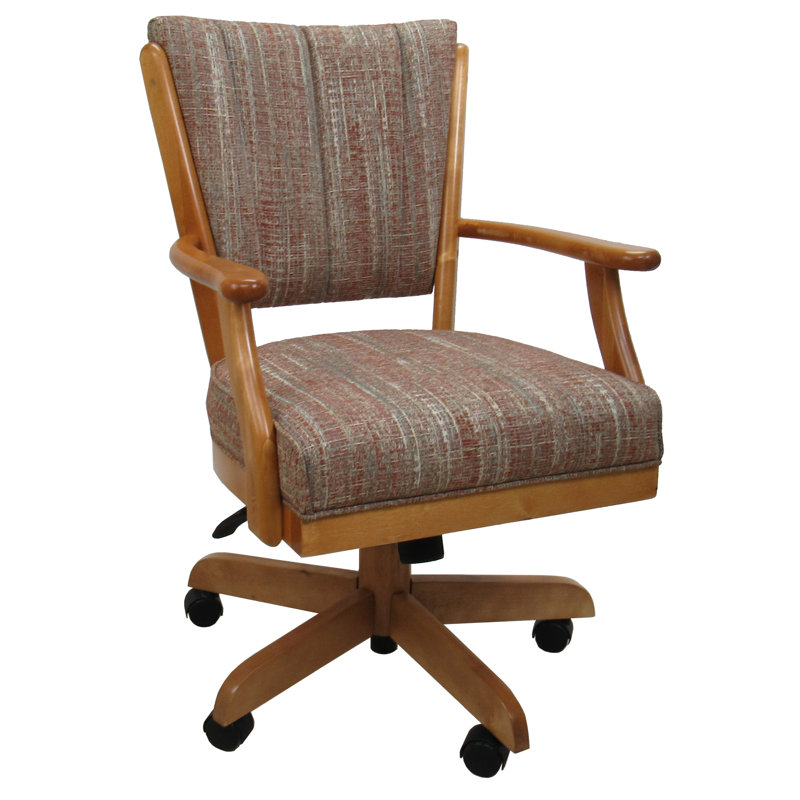 Chaise pivotante en bois avec accoudoirs Danyael, Watusi Madder