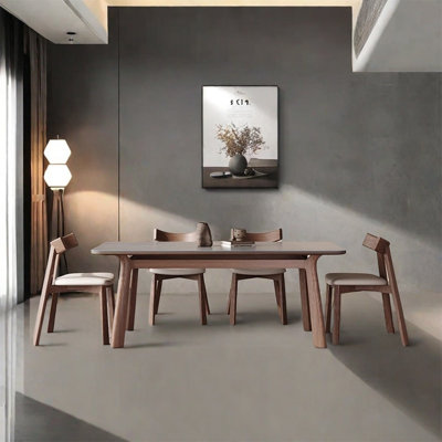 Rectangular rock plate dining table sets