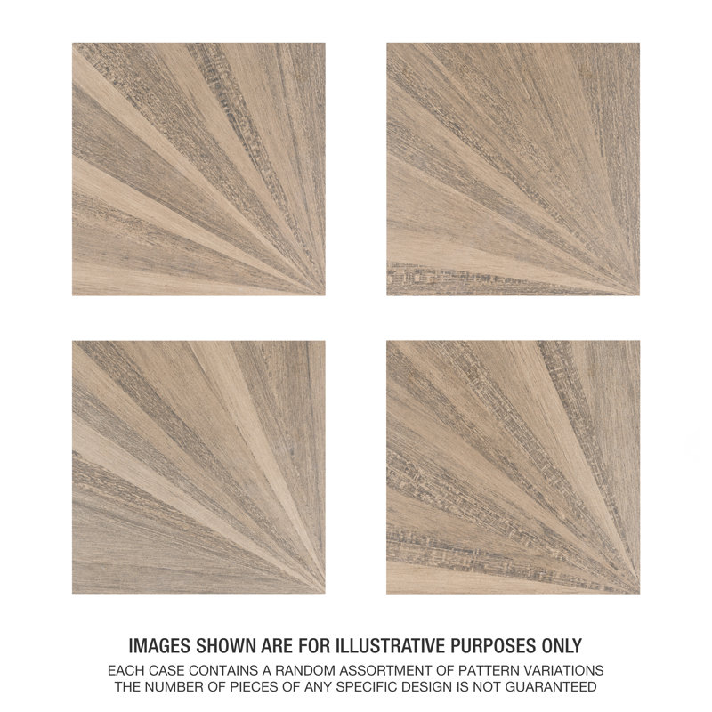 Komi Murlen 8" x 8" Straight Edge Porcelain Patterned Wall & Floor Tile, Brown