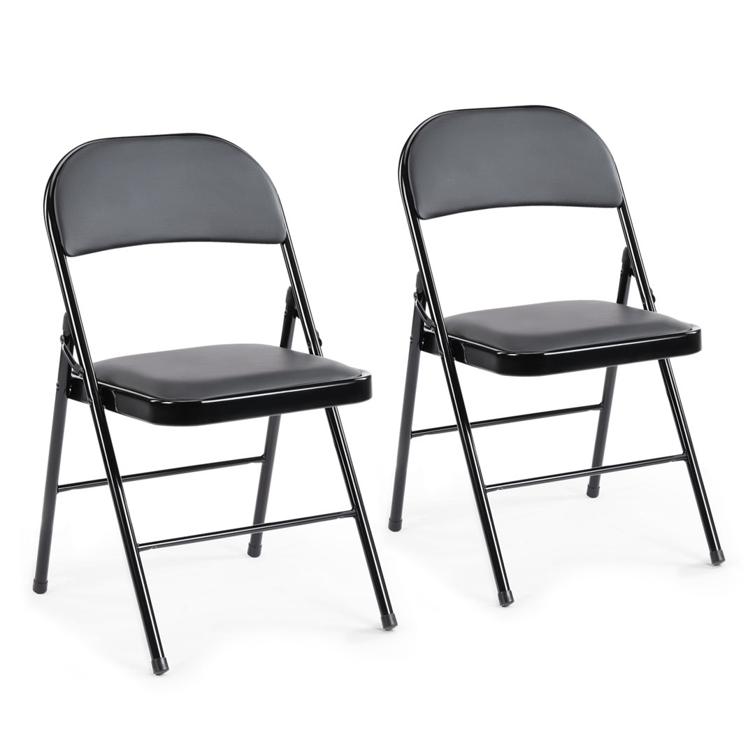 Marky Upholstered Metal Folding Event Chairs with Padded Seats for Office, Conference Room (Set of 2) Inbox Zero