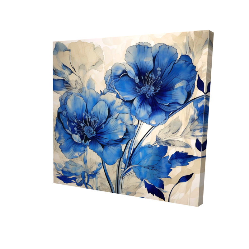 Fleurs bleues inondées | Art contemporain contemporain