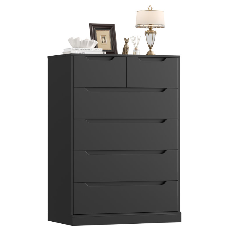 6 - Drawer Dresser, Black