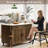 Swivel Counter Bar Stool Set with Wood Frame,Beige-1751842098