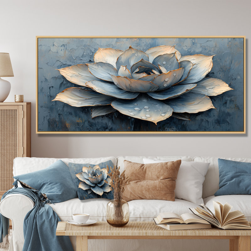 Hardiman - Floral Wall Art, H 28 po x l 60 po, Blanc, Floater Framed
