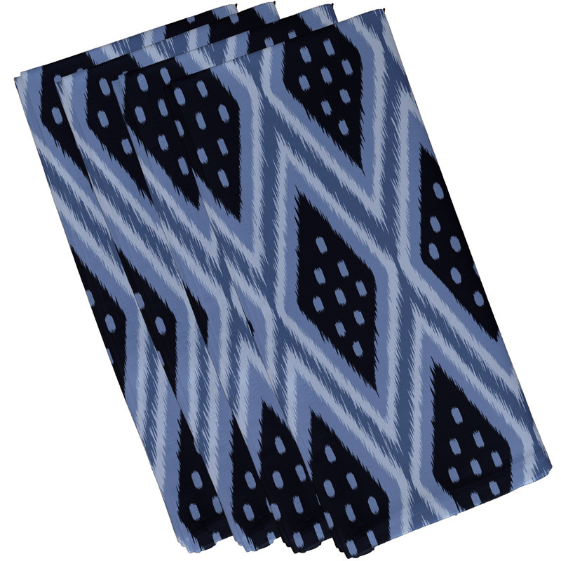 Ensemble de serviettes 4 pièces Sabrina, L 18 po x L 18 po, Bleu / bleu marine