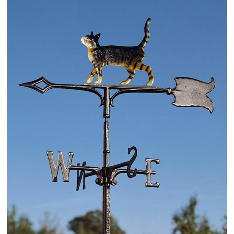 Rooftop 30" Cat Standing Weathervane, Black