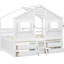 Lit mezzanine pleine grandeur en pin blanc avec 2 fenêtres, 4 tiroirs et un espace de rangement pour une bonne nuit de repos-1775311804