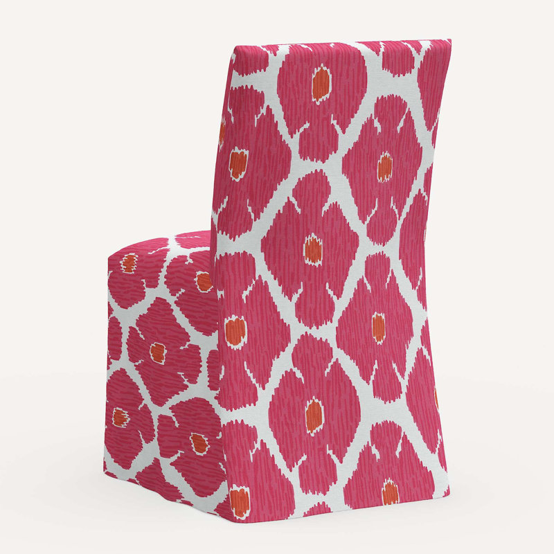 Sadia Slipcover Chair, Jr Poppy Lotus Geometric Linen