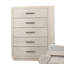 Commode de style transitionnel 1 pièce avec glissières latérales en métal et tiroirs en queue d'aronde gris clair