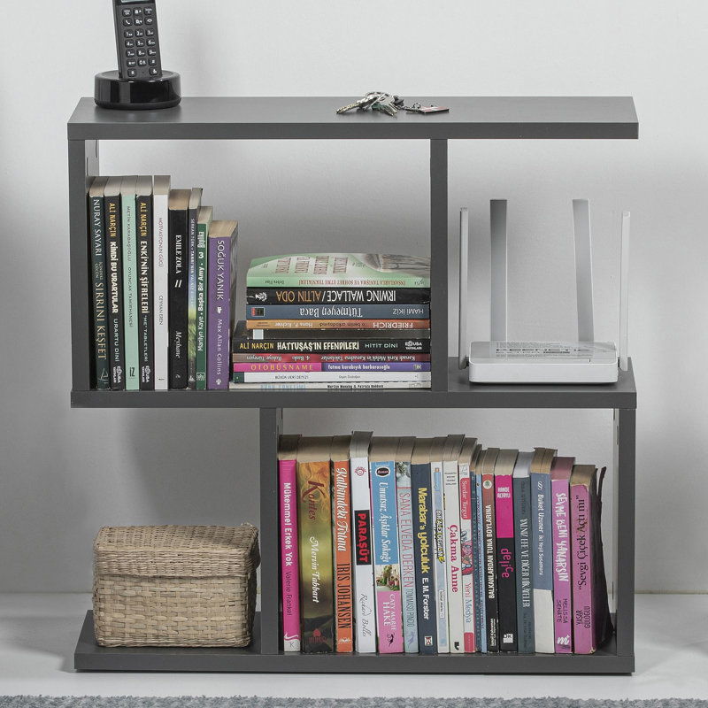 2 Tier Side Table with Storage, Anthracite