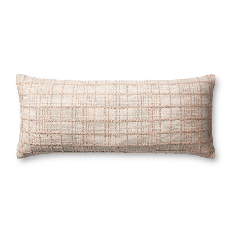 Coussin Magnolia Home par Joanna Gaines x Loloi Liv, H 35 po x l 13 po, Beige, polyester