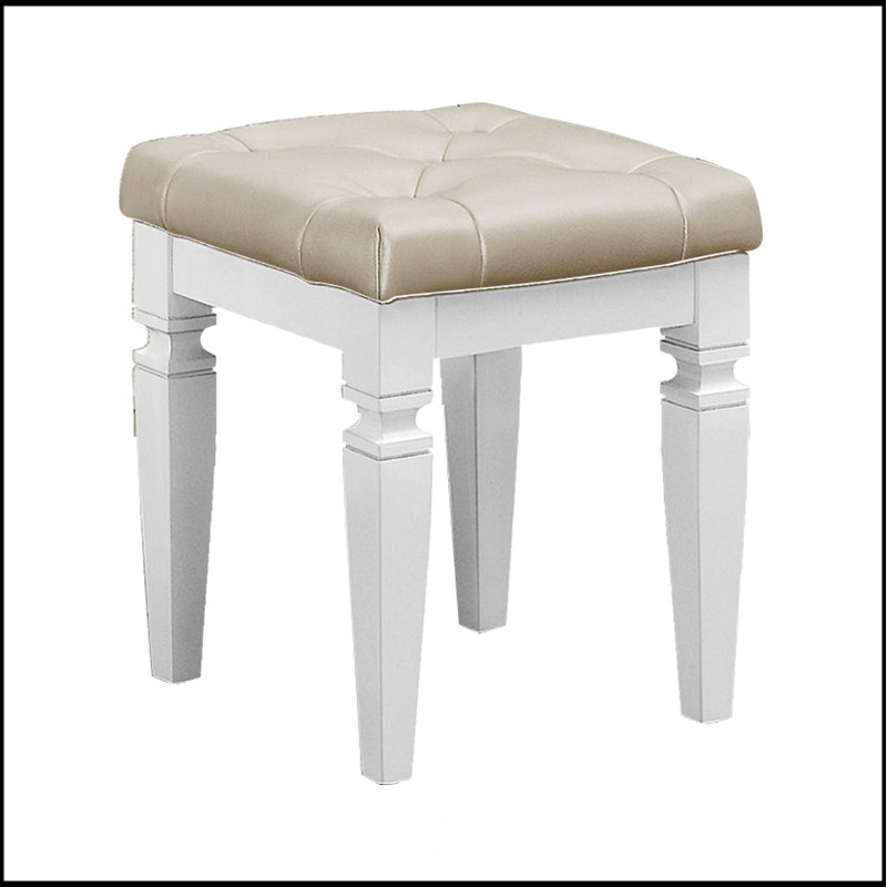 Tabouret de coiffeuse 1 pièce Modern Glam, Blanc, Beige