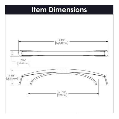 Greenwich Collection Arch Pull - 5-1/16" Center to Center Cabinet Pull Matte Black - Contemporary Hardware for Drawers & Cabinets