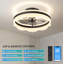 Ventilateur de plafond encastré à télécommande 17 pouces avec lumière 17 pouces en cristal Elegant-130156555