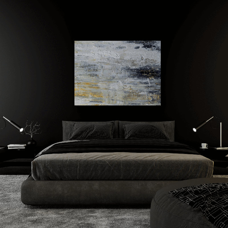 Abstract Print by John Beard, 40" H x 30" W x 1.5" D, Unframed