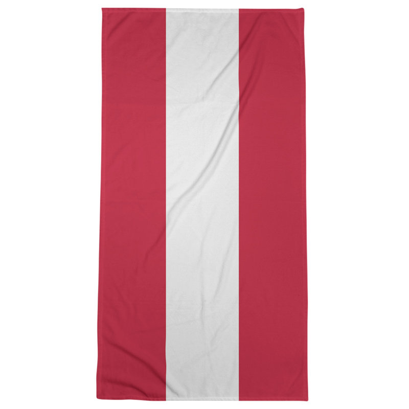 Beach Towel, Red/Off-White