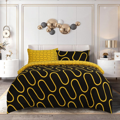 Microfiber Printed Duvet Cover - Soft, Lightweight, Fade-Resistant Bedding with Matching Pillowcases