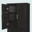 Armoire de salle de bain autoportante de 72,2 po de hauteur avec 3 tiroirs (cloisonnés, standard, profond), tablette réglable, style moderne et élégant, portes à fermeture douce, panneaux de fibres à densité moyenne, poignées en acier-1392499969