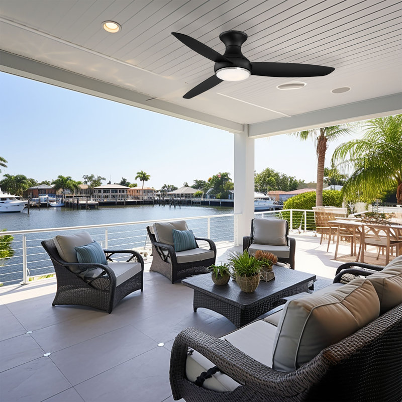 54" Concept III 3 -Blade LED Smart Standard Ceiling Fan with Remote Control and Light Kit Included, Coal