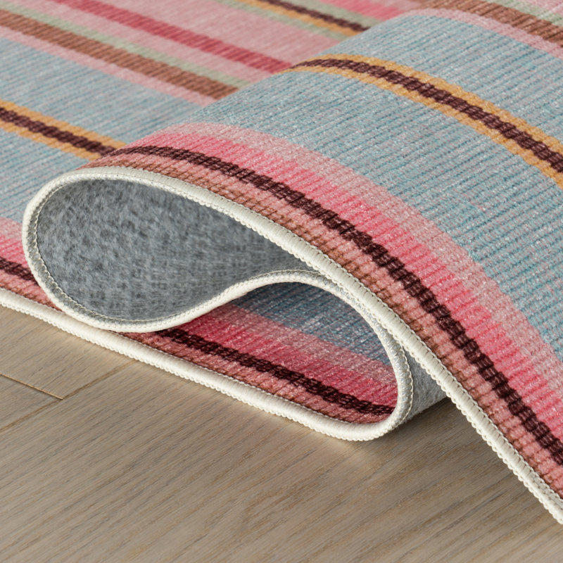 Jamaica Stripe Machine Washabel Rug, Rectangle 4' x 6'