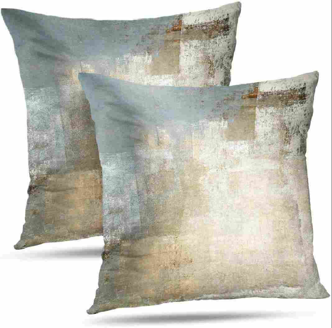 Veleri 20x20 Square Linen Blue Decorative Throw Pillow Cover +