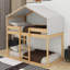 Lit simple superposé en bois avec tente-1547540380